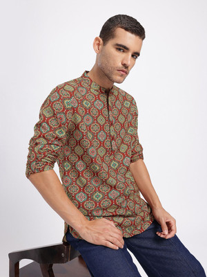 Anouk Rustic Men Printed Straight Kurta(Multicolor)