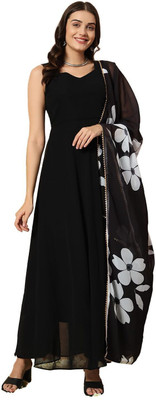 SHISHKALA Women Printed A-line Kurta(Black)