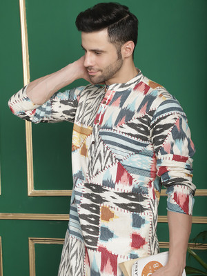 ANOUK Men Printed Straight Kurta(Multicolor)