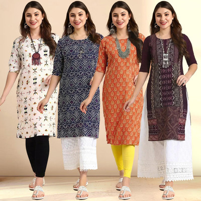EthnicBasket Women Printed A-line Kurta(Multicolor)
