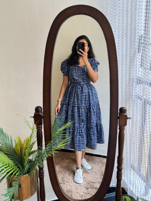 KAMAYRA Flared/A-line Gown(Dark Blue)