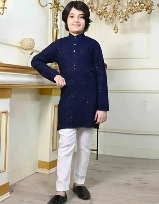 Businesssempire Baby Boys Solid A-line Kurta(Dark Blue)