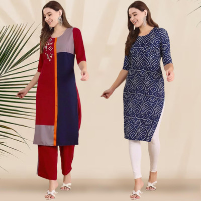 1 Stop Fashion Women Printed A-line Kurta(Multicolor)
