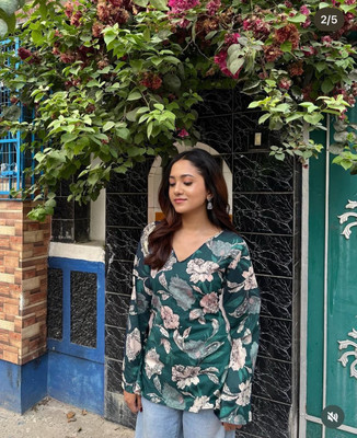 BHAWANA FASHION Women Floral Print Ethnic Dress Kurta(Dark Green)