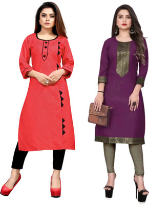 AAIKHODAL Women Printed Straight Kurta(Multicolor)