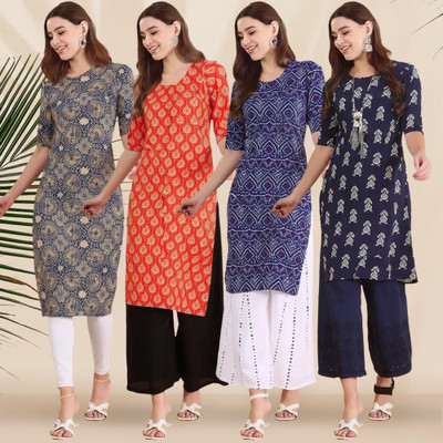 1 Stop Fashion Women Printed A-line Kurta(Multicolor)