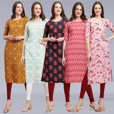 1 Stop Fashion Women Printed A-line Kurta(Multicolor)