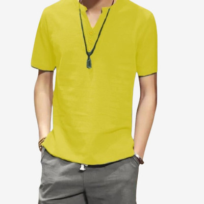 COSLETIC Men Solid Straight Kurta(Green)