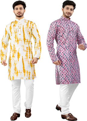 DHASU TRENDZ Men Printed Straight Kurta(Multicolor)