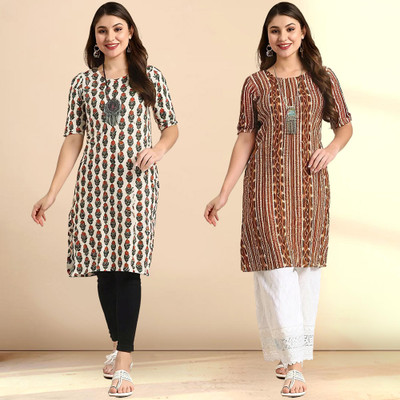 EthnicBasket Women Printed A-line Kurta(Multicolor)