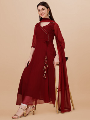 PMD Fashion Anarkali Gown(Maroon)