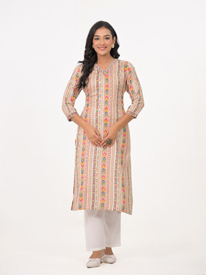 AD4U Women Self Design A-line Kurta(Multicolor)