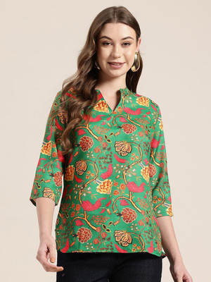 rimi Casual Printed Women Green, Multicolor Top