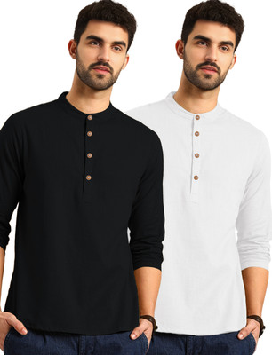 Vida Loca Men Solid Straight Kurta(White)