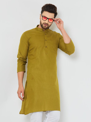 ARMAAN ETHNIC Men Solid Straight Kurta(Dark Green)