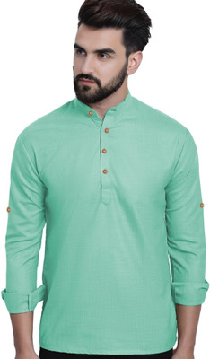 Amrit Trending Men Solid Straight Kurta(Beige)