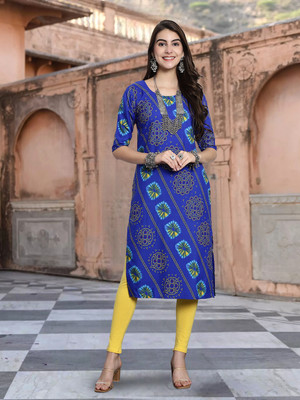 1 Stop Fashion Women Printed A-line Kurta(Multicolor)