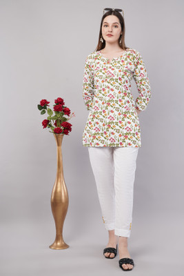 ALTAMASH Women Printed A-line Kurta(Multicolor)