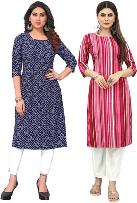 MARIDI FASHION Women Self Design Straight Kurta(Multicolor)