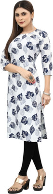 HouseOfCommon Women Self Design Straight Kurta(Blue)