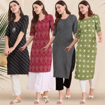EthnicBasket Women Printed A-line Kurta(Multicolor)
