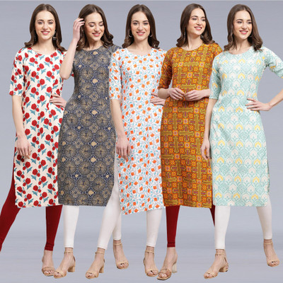 1 Stop Fashion Women Printed A-line Kurta(Multicolor)