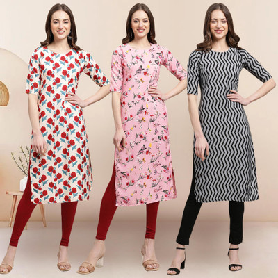 1 Stop Fashion Women Printed A-line Kurta(Multicolor)