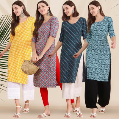 1 Stop Fashion Women Printed A-line Kurta(Multicolor)