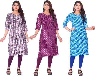 Dhruti Vaste Women Printed A-line Kurta(Multicolor)