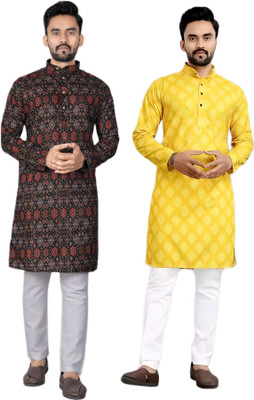 DHASU TRENDZ Men Printed Straight Kurta(Multicolor)