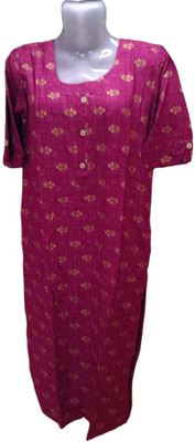 RIYA CONNECT Women Printed, Geometric Print Straight Kurta(Maroon)