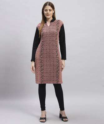 DIVYAM COOLECTION Women Printed Straight Kurta(Pink)