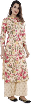 Rani Prints Jaipur Women Floral Print Frontslit Kurta(Multicolor)