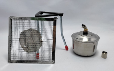 moolenterprises SPIRIT LAMP WITH TRIPOD STAND WIRE GAUGE SET OF 3 Laboratory Bunsen Burner