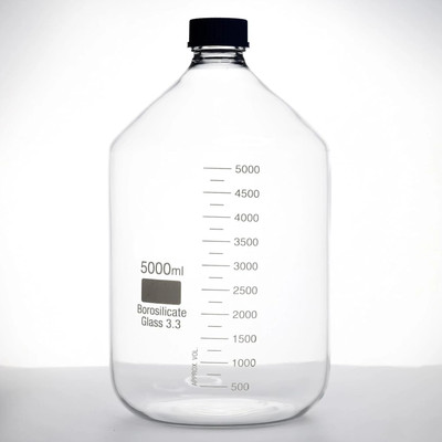 Rawal Borosilicate Heavy Glass Reagent Bottle 5000ml with Leak Proof Screw Cap for Lab Laboratory Dropper Bottle(Borosilicate Glass 5000 ml Pack of1)