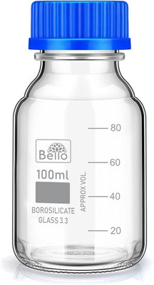 GVSSCO Borosilicate reagent bottle 100 ml with Blue Screw Cap pack of 1 Laboratory Dropper Bottle(Borosilicate Glass 100 ml Pack of1)
