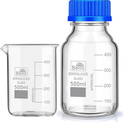Bello 1000 ml Flat Beaker(Pack of 2)
