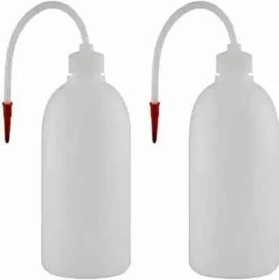 polylab Low Density Polyethylene Wash Bottle 500ML with unbreakable tube Laboratory Dropper Bottle(Plastic 500 ml Pack of2)