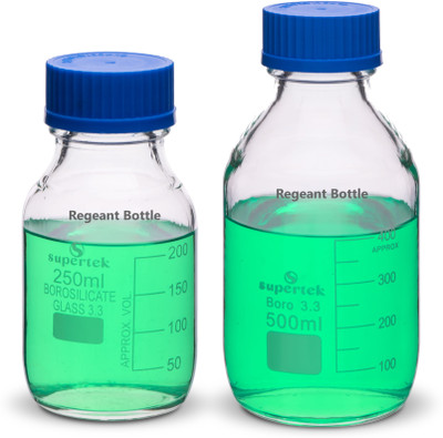 Supertek DM-12.108.2550 Laboratory Dropper Bottle(Borosilicate Glass 500 ml Pack of2)