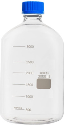 Rawal Borosilicate Heavy Glass Reagent Bottle 3000ml with Leak Proof Screw Cap for Lab Laboratory Dropper Bottle(Borosilicate Glass 3000 ml Pack of1)