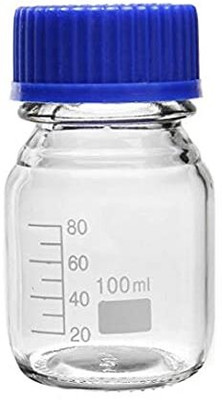 GVSSCO Borosilicate Glass Reagent Bottle With Screw Cap Laboratory Dropper Bottle(Borosilicate Glass 100 ml Pack of6)