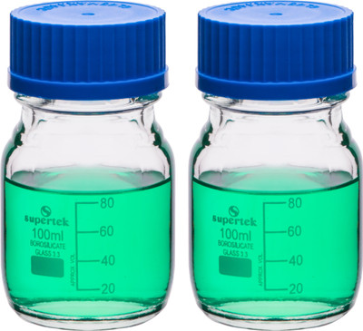 Supertek Reagent bottel Laboratory Dropper Bottle(Borosilicate Glass 100 ml Pack of2)