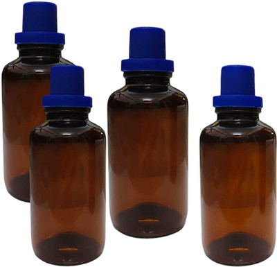 SAIADITYA SCIENTIFICS Amber Glass Bottle Screw Cap- For Medicines, Chemicals - Leak Proof & Refillable Laboratory Dropper Bottle(Glass 2000 ml Pack of4)