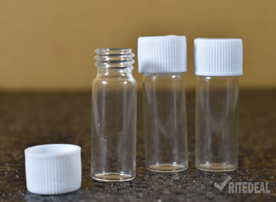RITEDEAL 3ML vials for pharma pills chemical lab sample essential oil seeds gifts storage Laboratory Dropper Bottle(Borosilicate Glass 3 ml Pack of20)