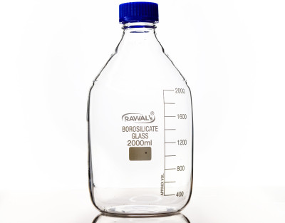 RAWAL’S Borosilicate Heavy Glass Reagent Bottle with Leak Proof Screw Cap Laboratory Dropper Bottle(Borosilicate Glass 2000 ml Pack of1)