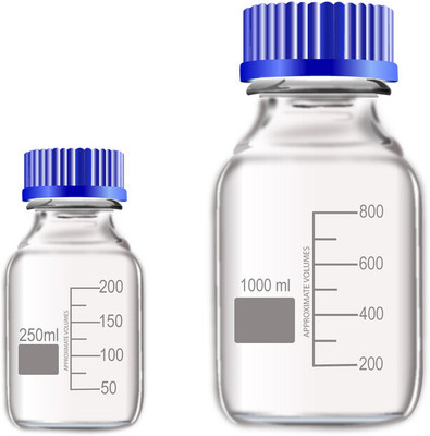 OCTA Narrow Mouth Reagent Bottle with Screw Cap 250ml and 1000ml Pack of 2 Laboratory Dropper Bottle(Borosilicate Glass 1000 ml Pack of2)