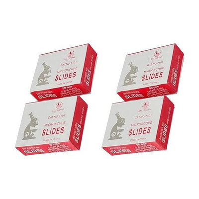 LISAMED Microscope Slides 75mmx25mm (50 Glass Slides) Standard Slide(1.25 mm, Pack of 4)
