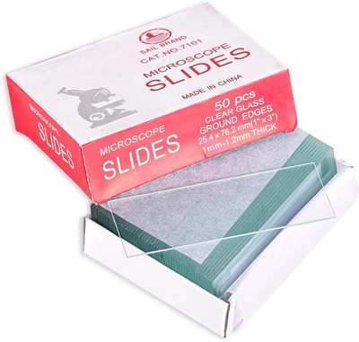 MOWELL Microscope Glass Slides 75 x 25 x 1.4 mm, 50 Pcs per box , Pack of (1 box) Standard Slide(1.4 mm, Pack of 1)