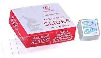 Labzee Laboratory Glass Slide 75 x 25 mm with Microscope Glass Cover Glass 22 x 22 MM Standard Slide(0.13 mm, Pack of 50)