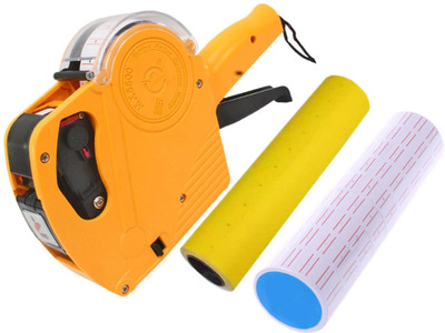 SHIVA MX5500 8 Digit Price Labeller with 10 yellow 10 white Roll 1 Ink Red/Yellow/Blue Label Stamping Machine(Manual)